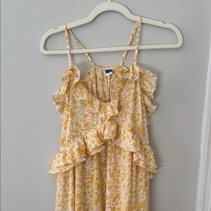 Yellow Floral Ruffle Sundress
